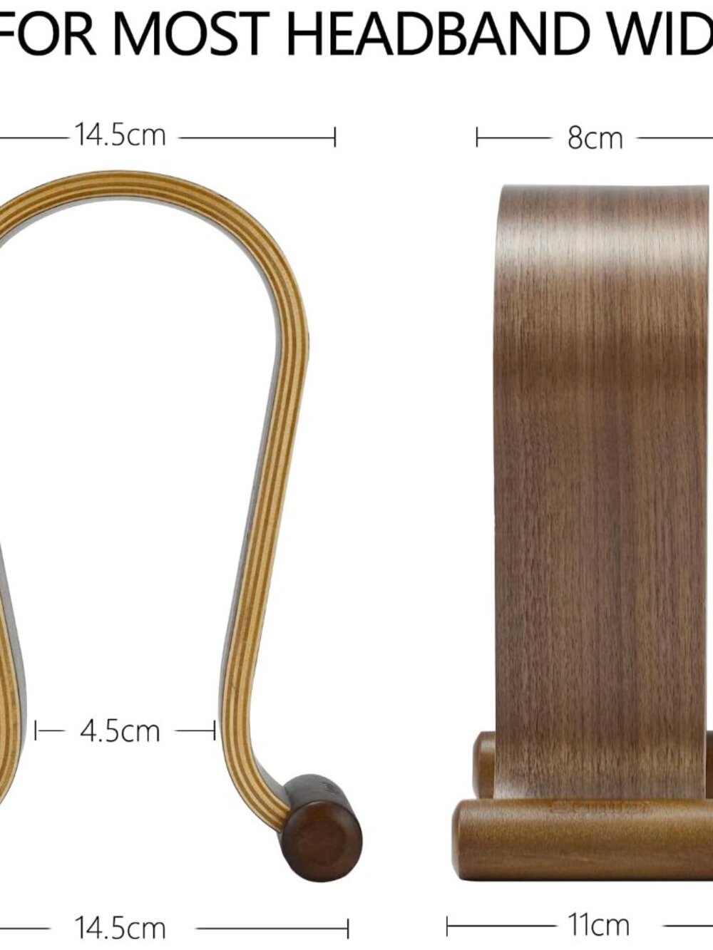 Wood Headphone Stand, Headphone Holder Wood Headset Stand Compatible for Sony, B - Picture 4 of 7